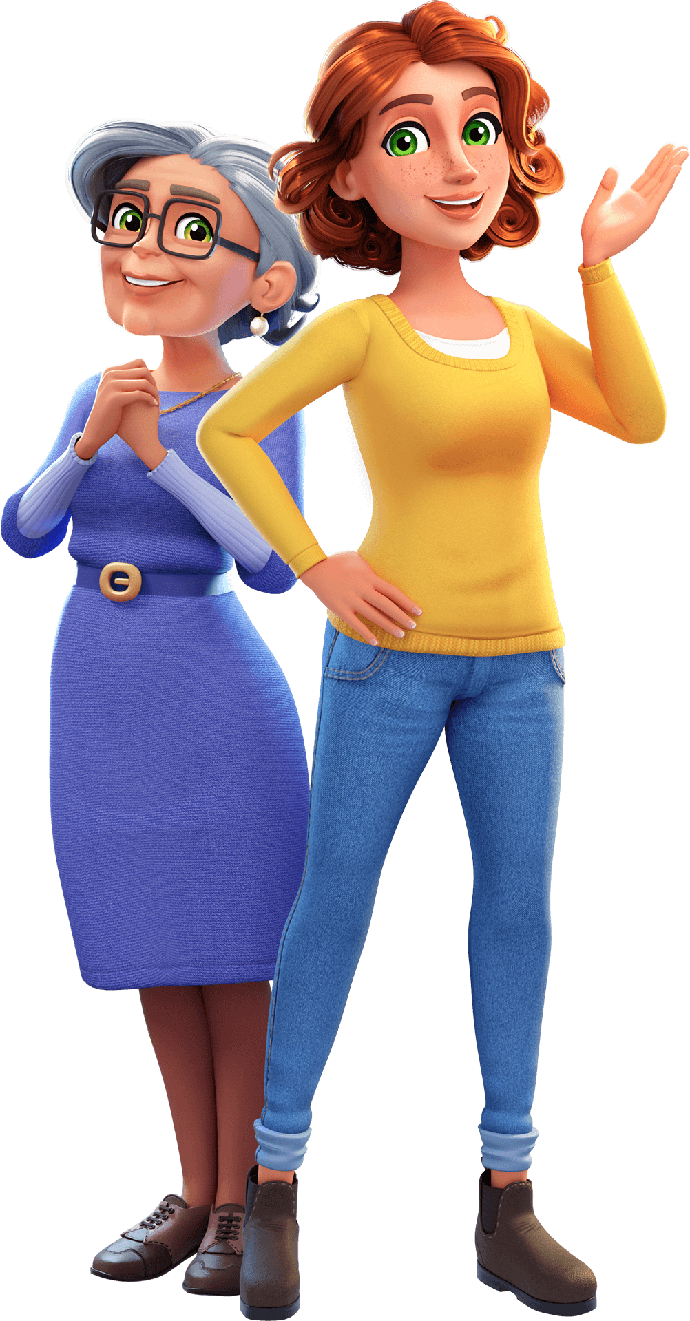 Maddie and Grandma from Merge Mansion