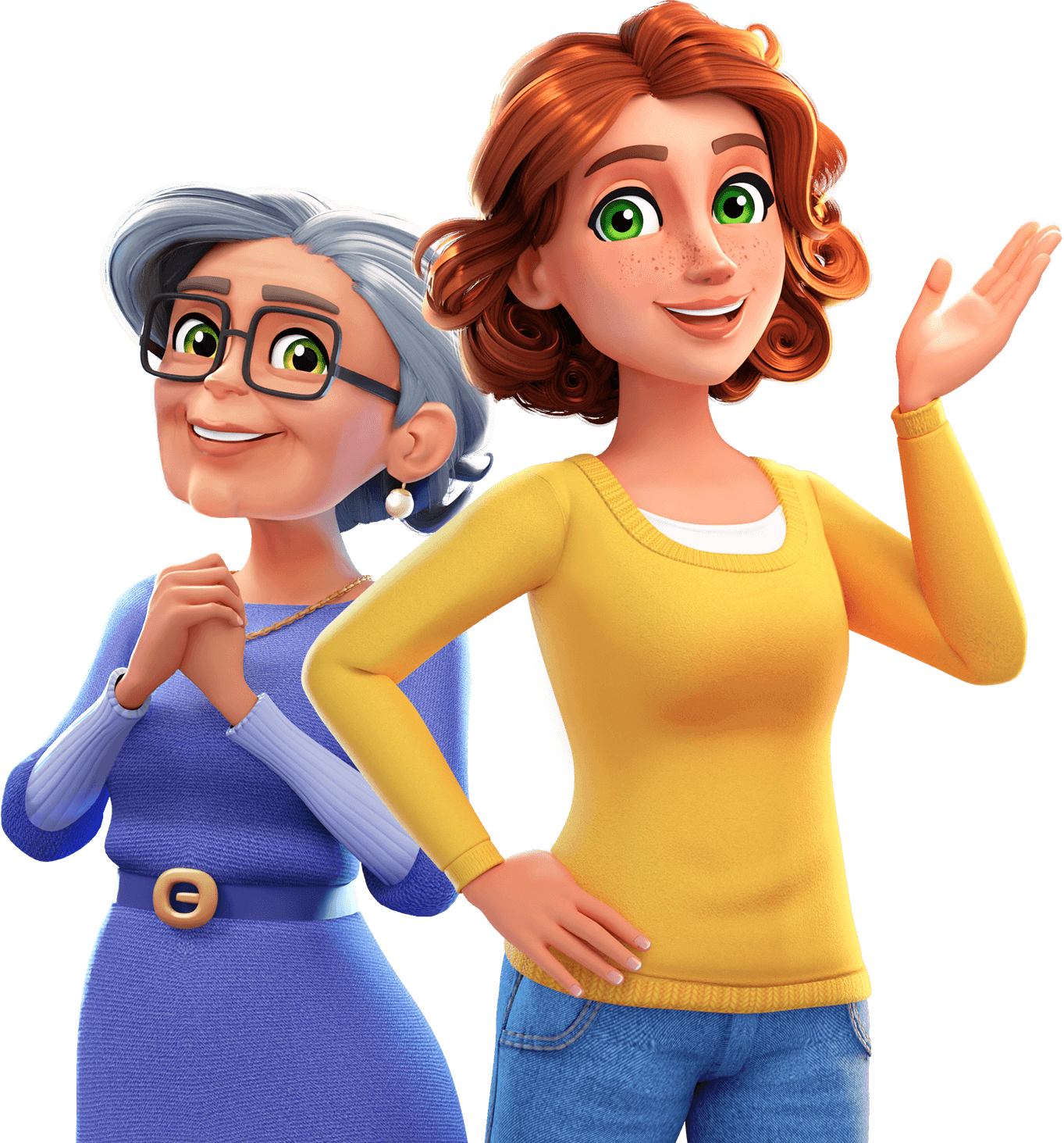 Maddie and Grandma from Merge Mansion