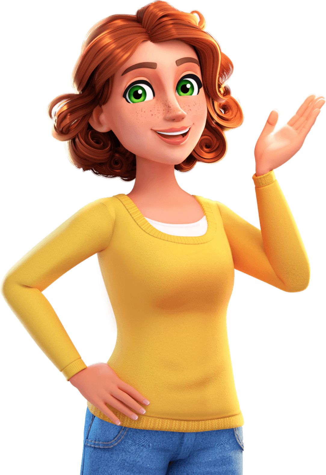 Grandma from Merge Mansion dangling a key